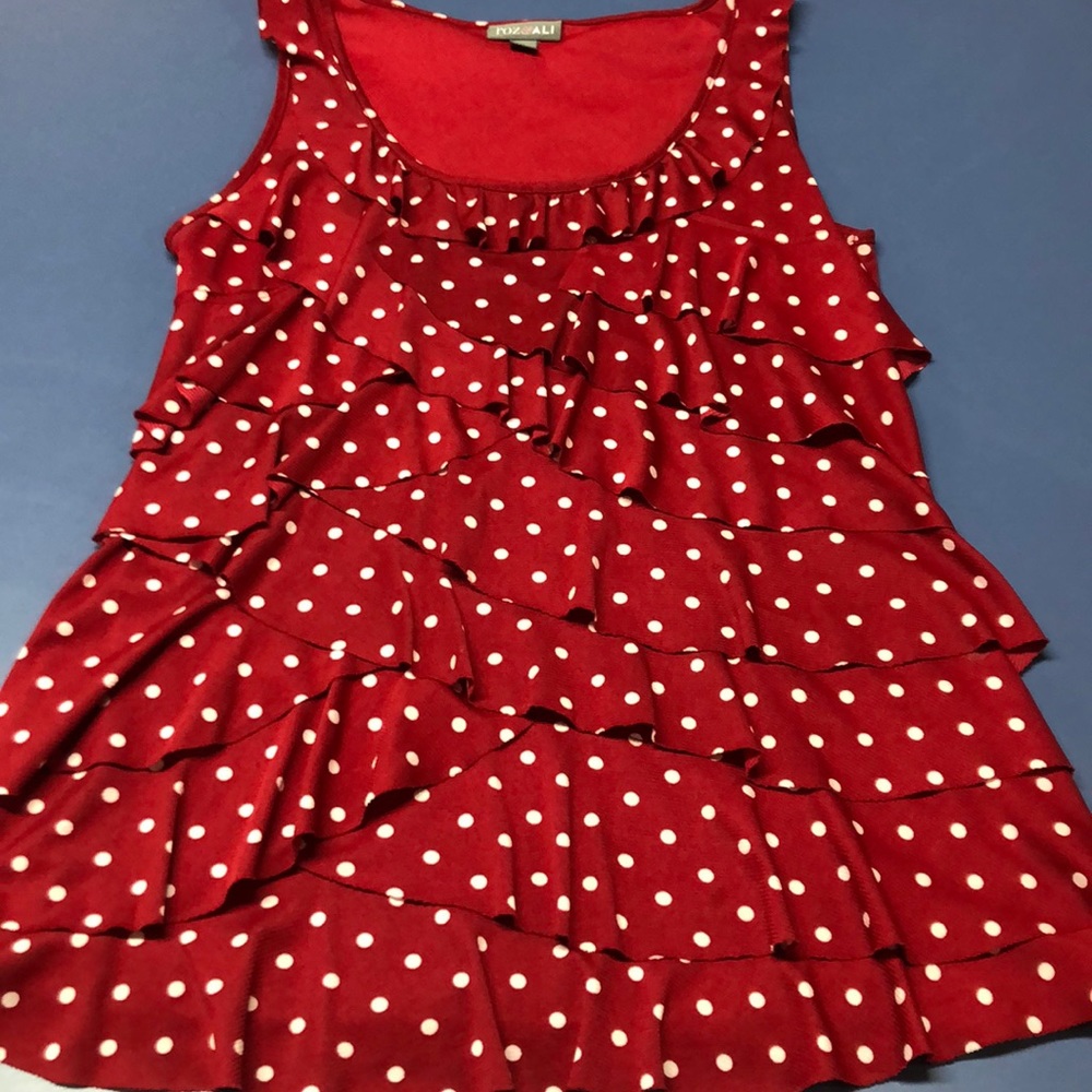 Roxanne & Ali Red/White Polka Dot Top - M
